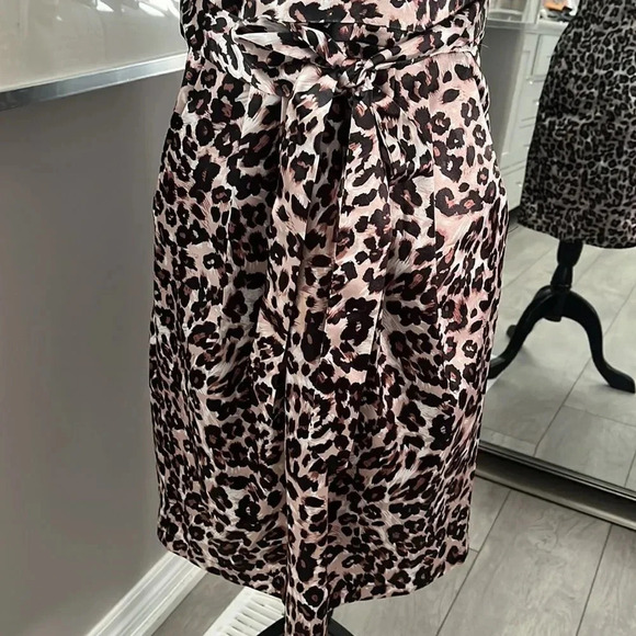 RIPE Strapless Animal Print Satin Mini Dress Pockets, Size M - Picture 3 of 11